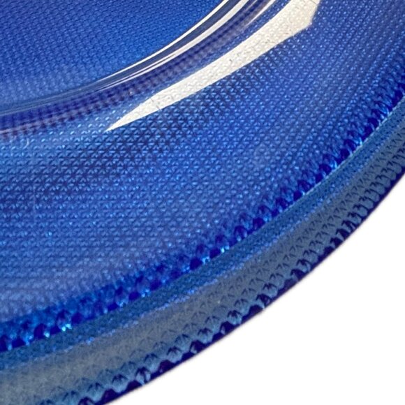 Rare Cobalt Blue Glass Dinner Plates Etched  Textured Underside Set of 2 - Picture 12 of 12